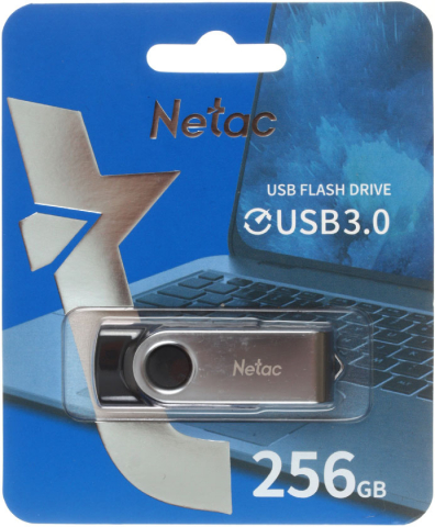 Флеш-накопитель Netac U505 (3.0), 256 Gb, корпус серебристый с черным Флеш-накопитель Netac U505 (3.0), 256 Gb, корпус серебристый с черным