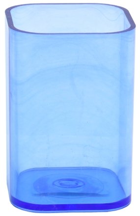 Стакан для канцелярских принадлежностей «Карандашница», 100*70 мм, прозрачный синий