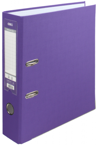 Папка-регистратор Deli «Эко» с односторонним ПВХ-покрытием, корешок 75 мм, фиолетовый