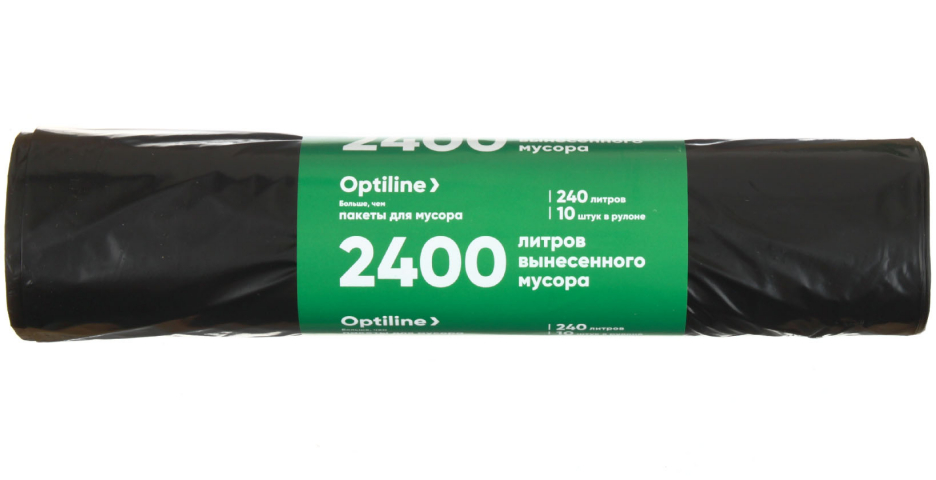 Пакеты для мусора Optiline (ПВД) 240 л, 10 шт., черные