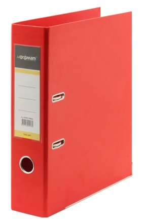 Папка-регистратор inФормат с двусторонним ПВХ-покрытием корешок 75 мм, красный
