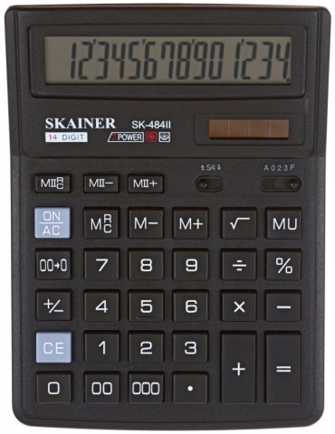 Калькулятор 14-разрядный Skainer SK-484II, черный