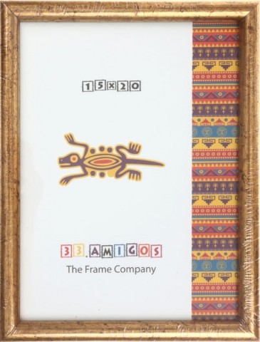 Фоторамка пластиковая «Керс» (выпуклая широкая), 15*20 см, с ногой, золотистая