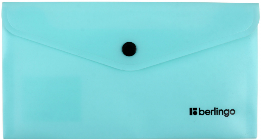 Папка-конверт пластиковая на кнопке Berlingo Instinct С6 (А6) толщина пластика 0,20 мм, аквамарин