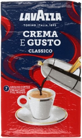 Кофе натуральный молотый Lavazza Crema e Gusto, 250 г, сильнообжаренный 