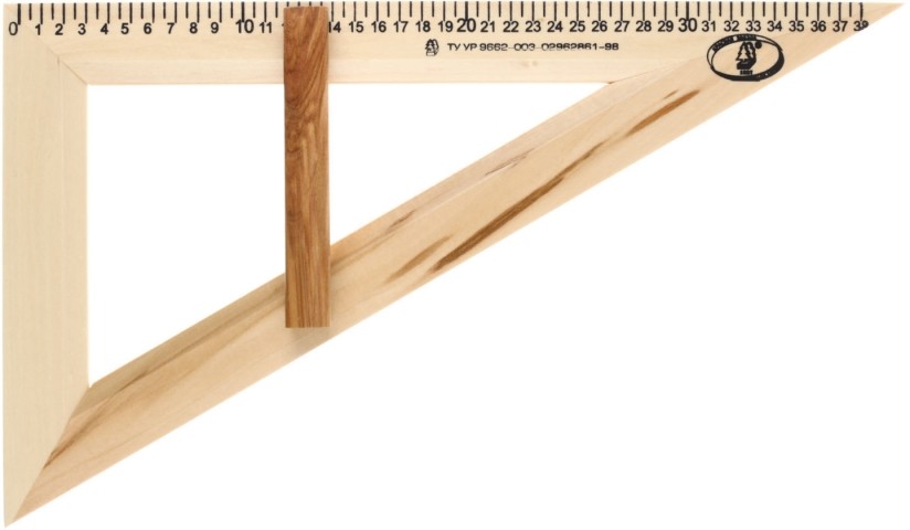 Треугольник деревянный «Красная звезда Можга» 40 см, 30°, с держателем