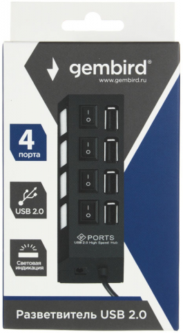 Концентратор Gembird UHB-243-AD, черный