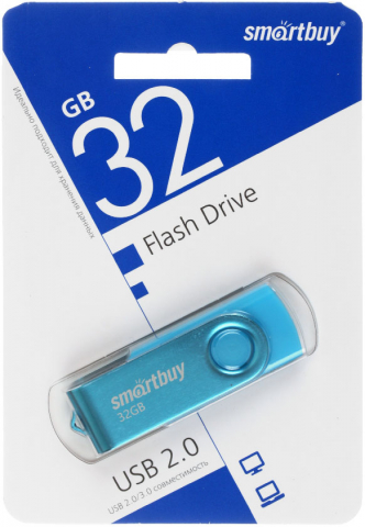 Флеш-накопитель SmartBuy Twist, 32 Gb, корпус синий