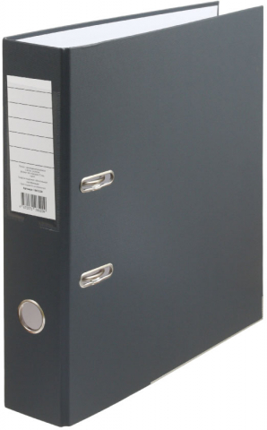 Папка-регистратор OfficeStyle с односторонним ПВХ-покрытием, корешок 70 мм, серый