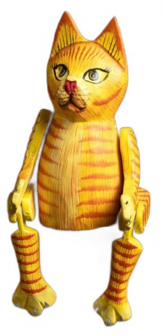 Сувенир деревянный «Кошка. Висячие лапки», 4,5*9*25 см, рыжий