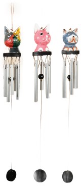 Музыка ветра «Кот», 8*80 см, ассорти