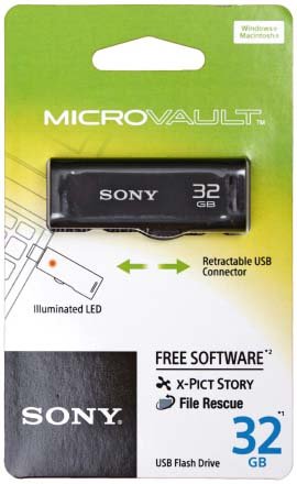 Флэш-накопитель Sony Micro Vault, 32 Gb, корпус черный