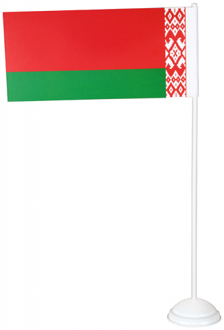 Флаг Беларуси (настольный, на подставке), 10*21 см Флаг Беларуси (настольный, на подставке), 10*21 см