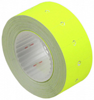 Этикет-лента однострочная Brauberg, 21*12 мм, 600 шт., прямоугольная, желтая