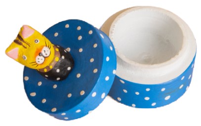 Шкатулка деревянная Sima-Land, 5*5*8 см, «Котик», синяя Шкатулка деревянная Sima-Land, 5*5*8 см, «Котик», синяя