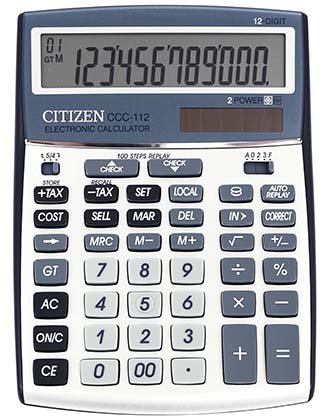 Калькулятор 12-разрядный Citizen CCC-112, серый