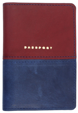 Обложка для паспорта OfficeSpace Duo, 95*135 мм, бордовая/синяя