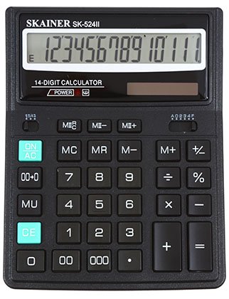 Калькулятор 14-разрядный Skainer SK-524II, черный
