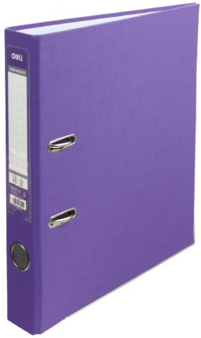 Папка-регистратор Deli «Эко» с односторонним ПВХ-покрытием, корешок 50 мм, фиолетовый