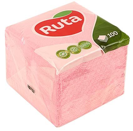 Салфетки сервировочные Ruta, 24*24 см, 100 шт., розовые 