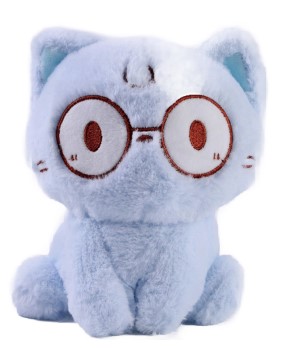 Игрушка мягкая Sima-Land «Кот в очках», высота 20 см, цвет голубой