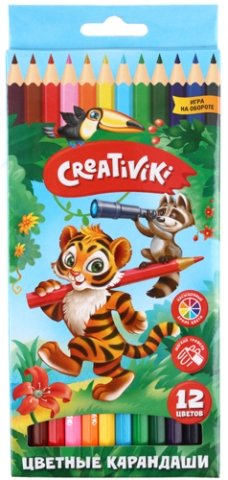 Карандаши цветные Creativiki, 12 цветов, длина 175 мм Карандаши цветные Creativiki, 12 цветов, длина 175 мм