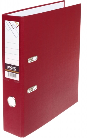 Папка-регистратор Index с односторонним ПВХ-покрытием, корешок 70 мм, бордовый Папка-регистратор Index с односторонним ПВХ-покрытием, корешок 70 мм, бордовый