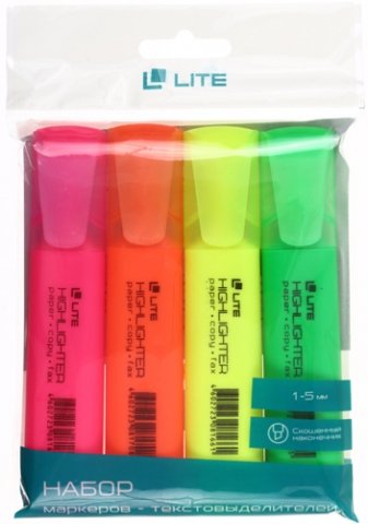 Набор маркеров-текстовыделителей Lite, 4 цвета 
