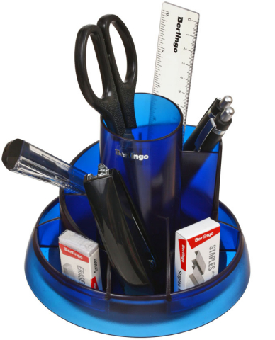 Органайзер настольный Berlingo Riddle поворотный, 9 предметов, синий Органайзер настольный Berlingo Riddle поворотный, 9 предметов, синий