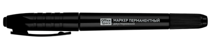 Маркер перманентный OfficeSpace двусторонний черный