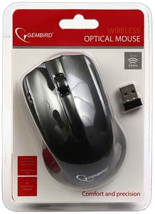 Мышь компьютерная Gembird MUSW-101, беспроводная, черная