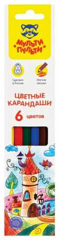Карандаши цветные «Невероятные приключения», 6 цветов, длина 177 мм Карандаши цветные «Невероятные приключения», 6 цветов, длина 177 мм