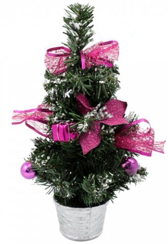 Елка искусственная с декором, высота 30 см, «Пуансетия в снегу» розовая Елка искусственная с декором, высота 30 см, «Пуансетия в снегу» розовая