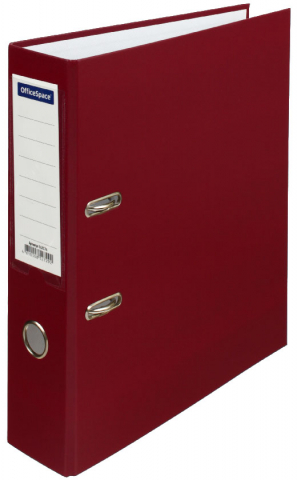 Папка-регистратор OfficeSpace с односторонним бумвиниловым покрытием корешок 70 мм, бордовый