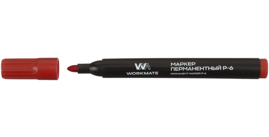 Маркер перманентный Workmate P-6 красный