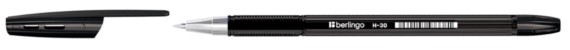 Ручка шариковая Berlingo H-30 корпус прозрачный, стержень черный