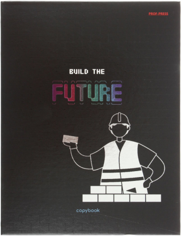 Тетрадь общая А5, 120 л. на кольцах Prof-Press, 165*215 мм, клетка, «Надпись на черном - 1»