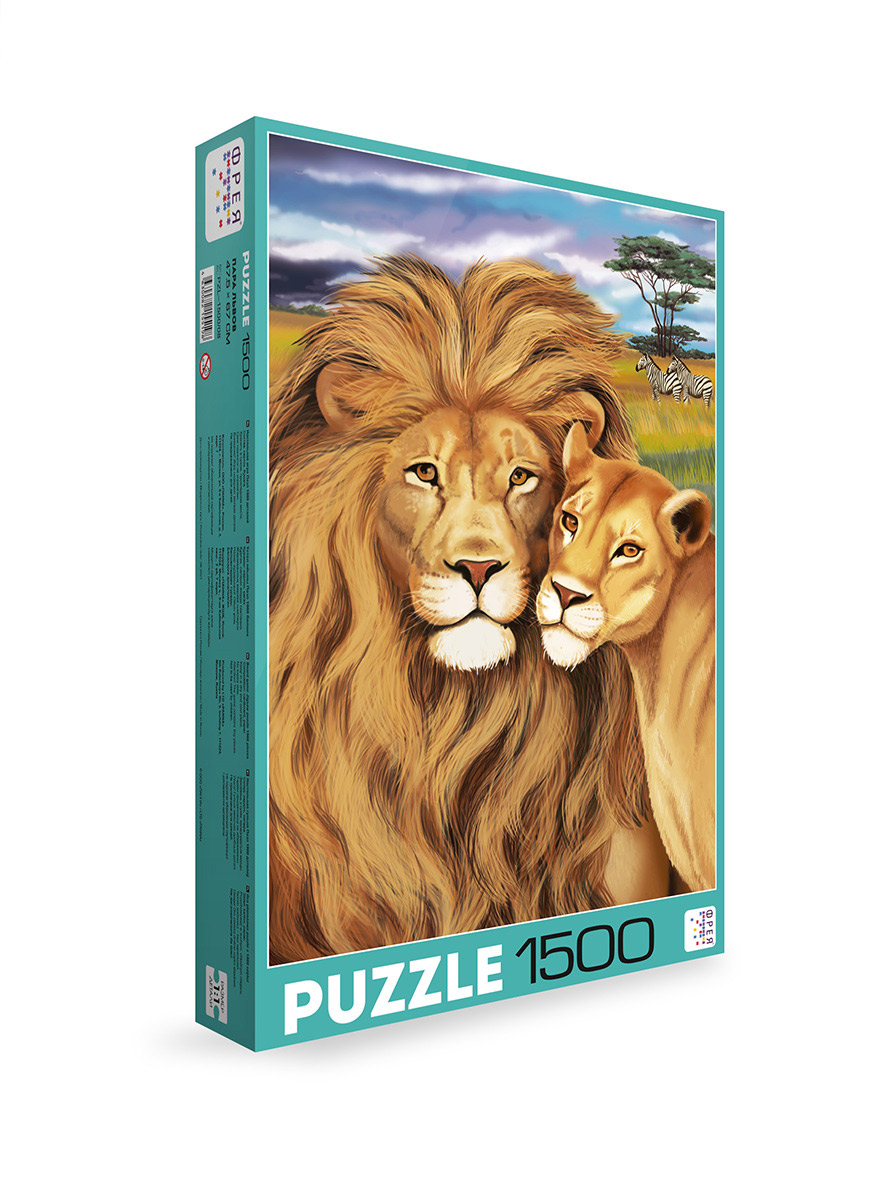 Пазлы «Фрея» 67×47,5 см, 1500 элементов, «Пара львов», 14+