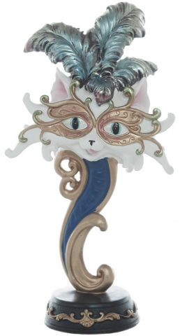 Фигурка сувенирная «Кошка в маске с перьями» (полирезина), 36*19 см