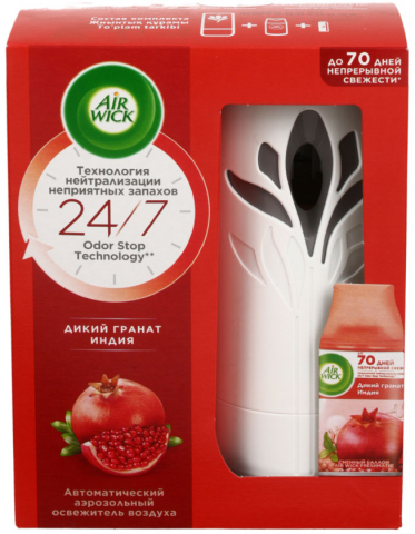 Освежитель воздуха автоматический AirWick, 250 мл, «Дикий гранат Индия» Освежитель воздуха автоматический AirWick, 250 мл, «Дикий гранат Индия»