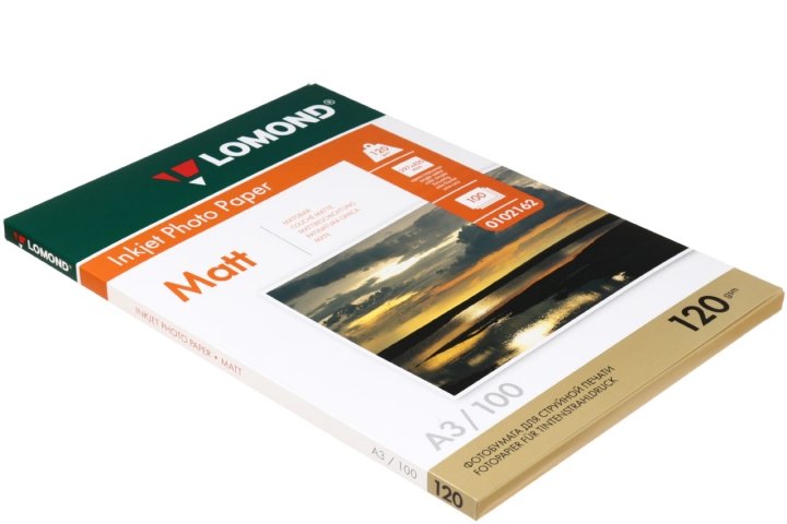 Бумага для струйной фотопечати матовая односторонняя Lomond А3 (297×420 мм), 120 г/м², 100 л.