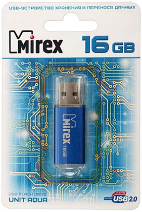 Флэш-накопитель Mirex Unit, 16Gb, корпус синий