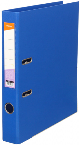 Папка-регистратор inФормат с двусторонним ПВХ-покрытием корешок 55 мм, синий