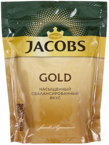 Кофе растворимый Jacobs Gold, 140 г, в пакете