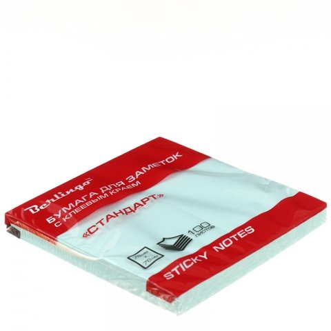 Бумага для заметок с липким краем Berlingo Standard 76×76 мм, 1 блок×100 л., голубая