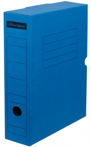 Короб архивный из гофрокартона OfficeSpace, корешок 75 мм, 320*250*75 мм, синий