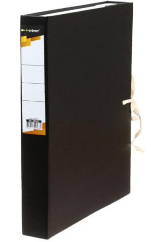 Короб архивный бумвиниловый на завязках inФормат, корешок 40 мм, 235*320*40 мм, вертикальный, ассорти