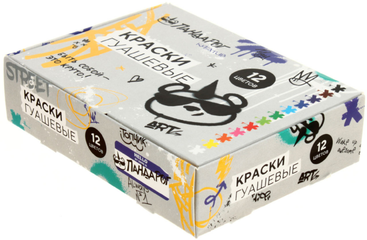 Гуашь «ПандаРог. Креатив» 12 цветов×20 мл