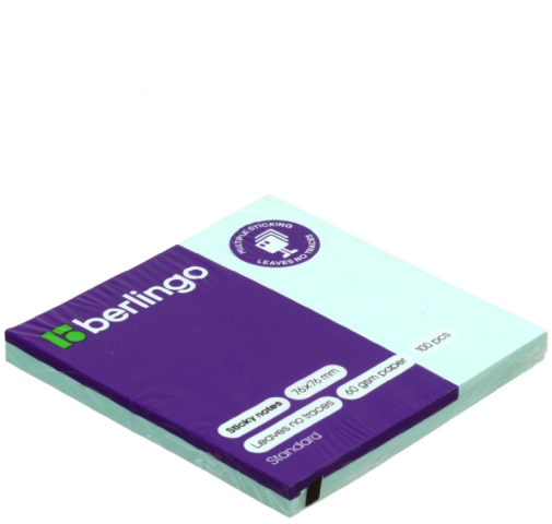 Бумага для заметок с липким краем Berlingo Standard 76×76 мм, 1 блок×100 л., голубая
