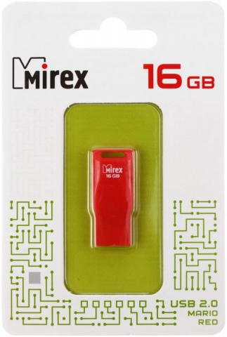 Флеш-накопитель Mirex Mario (Color Blade), 16Gb, корпус красный